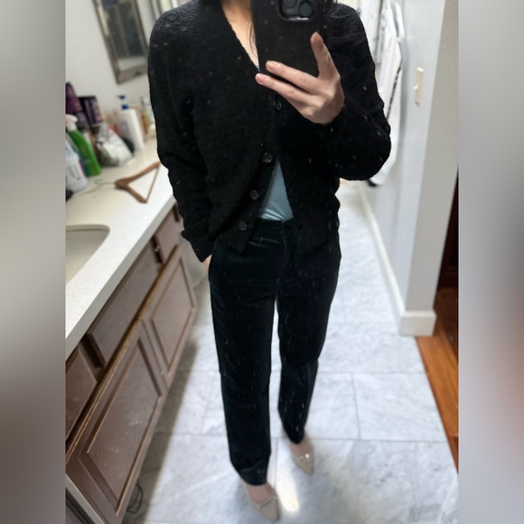 Jcrew COLLECTION NWT kate velvet Black pants size 00 CUTE - Picture 7 of 8